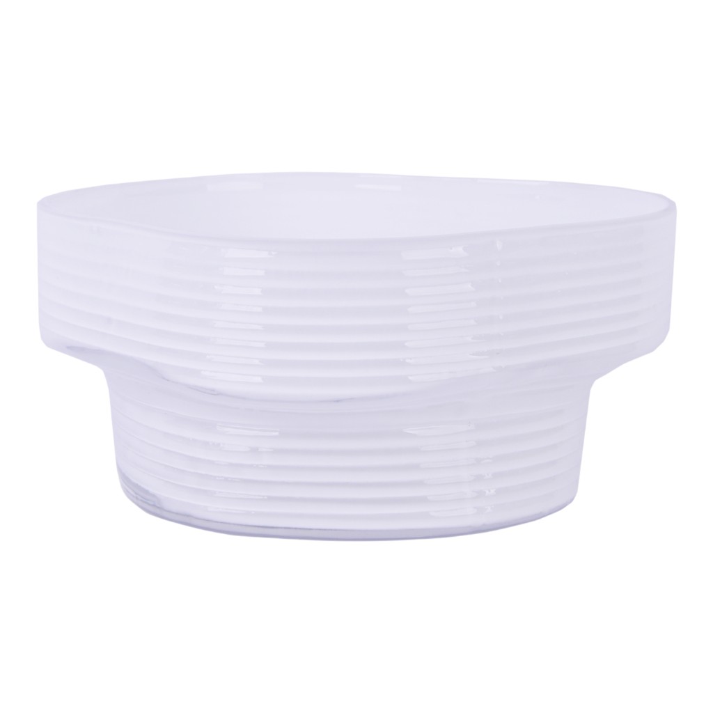 Bowl Decorativo De Vidrio Diseño Acanalado 24x11cm