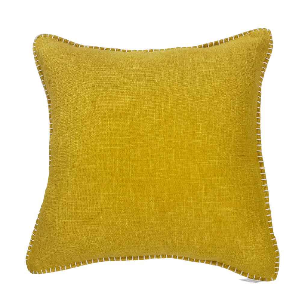Cojín Amarillo Borde Diseño Cocido 45X45Cm