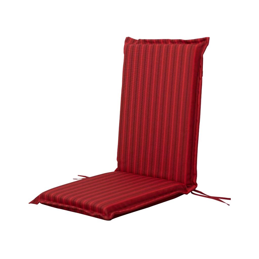 Cojín con rayas roja de espalda baja