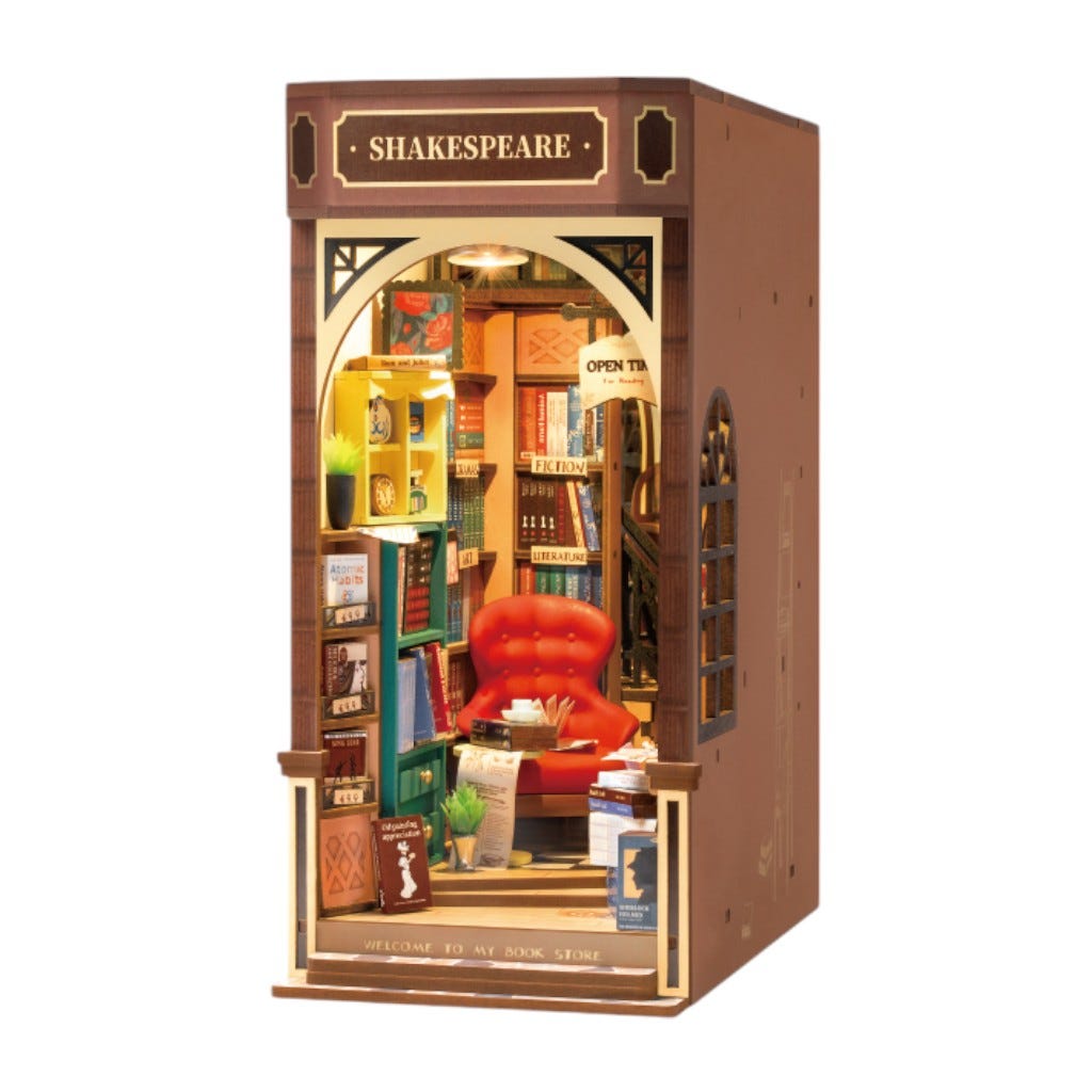 Librería Shakespeare En Miniatura Robotime
