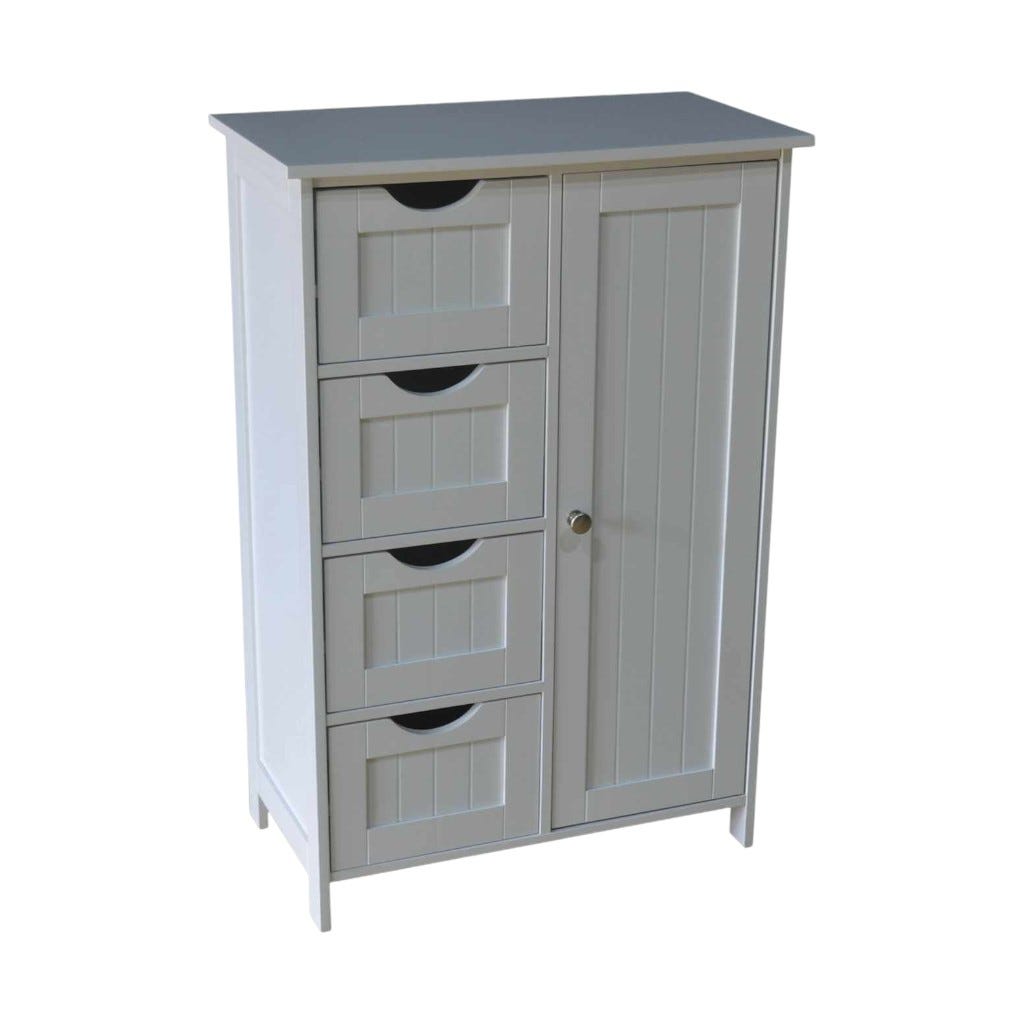 Gabinete Blanco De 4 Cajones 55x30x82.5cm