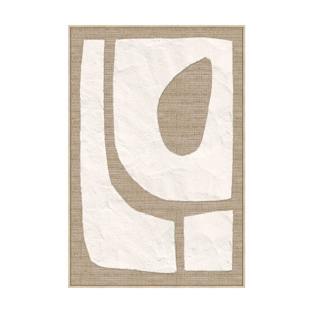 Cuadro Con Relieve En Tonos Beige Y Blanco 83x4x123cm