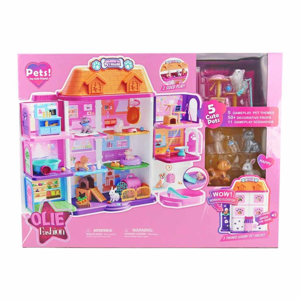 Set De Lujo Casa De Mascotas Adorables