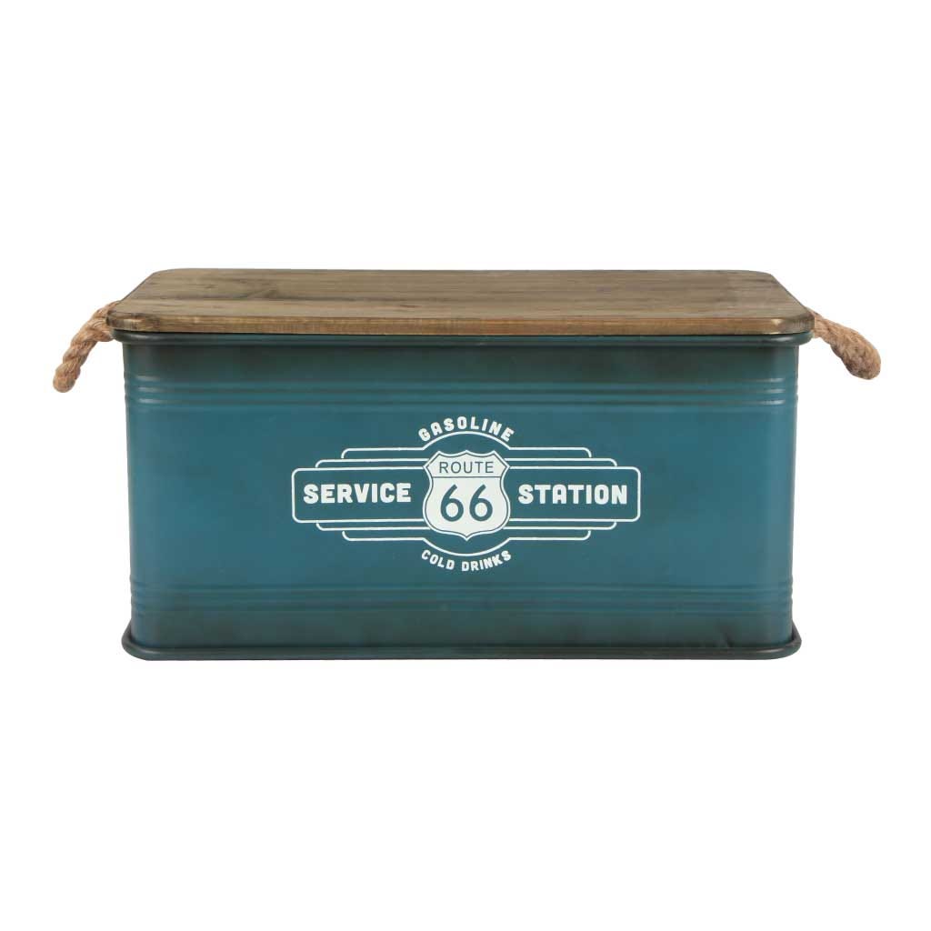 Caja Turquesa de Almacenamiento de Metal