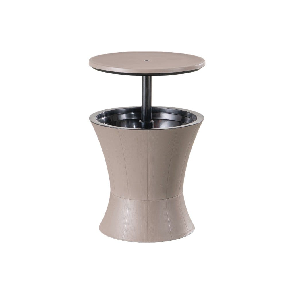 Mesa Auxiliar Mario Con Hielera Integrada Gris 55X55X82Cm