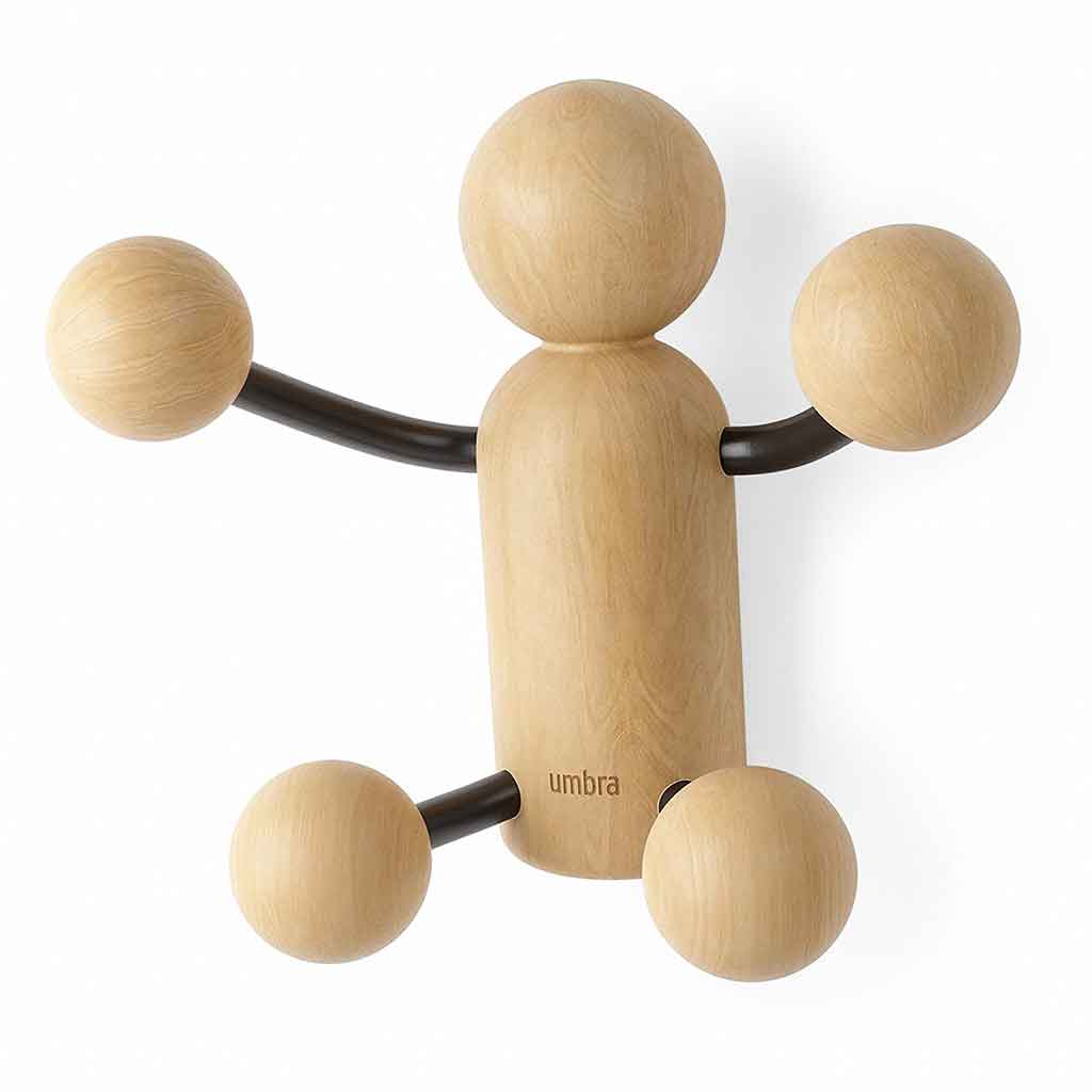 Gancho de pared de madera natural