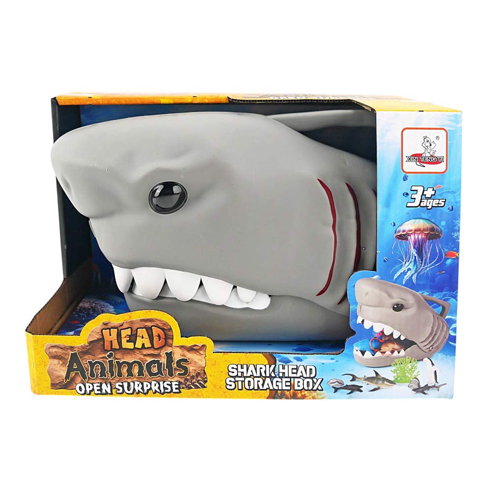 Caja De Almacenamiento En Forma De Cabeza De Tiburón Con Figuras