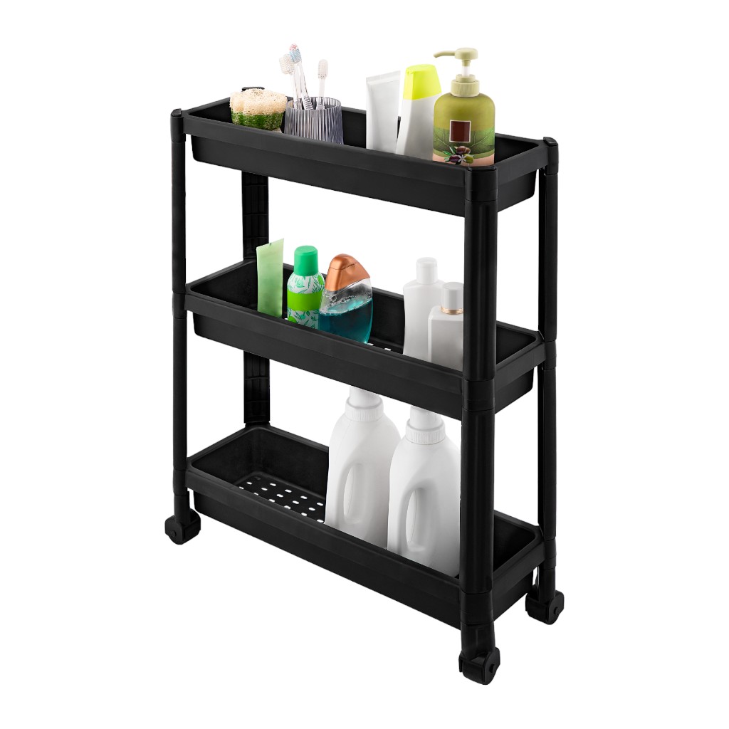 Estante De 3 Niveles Negro 54X18X68Cm
