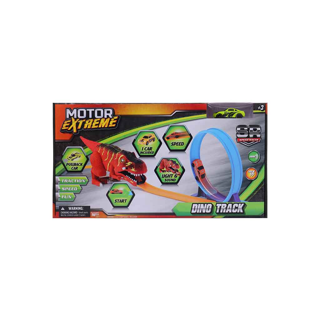 Pista de dinosaurio con luz y sonido Pull Back