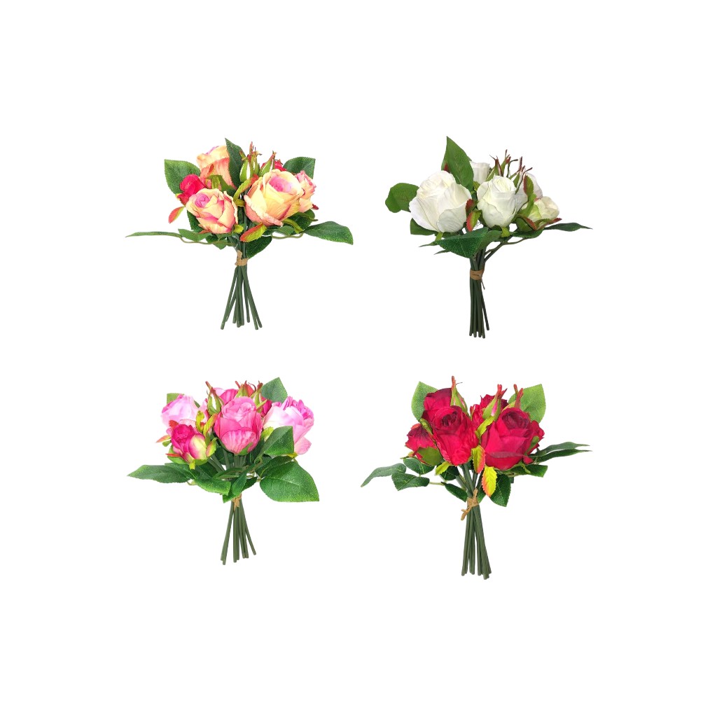Buque De X9 Rosas Artificial Surtidos 28cm