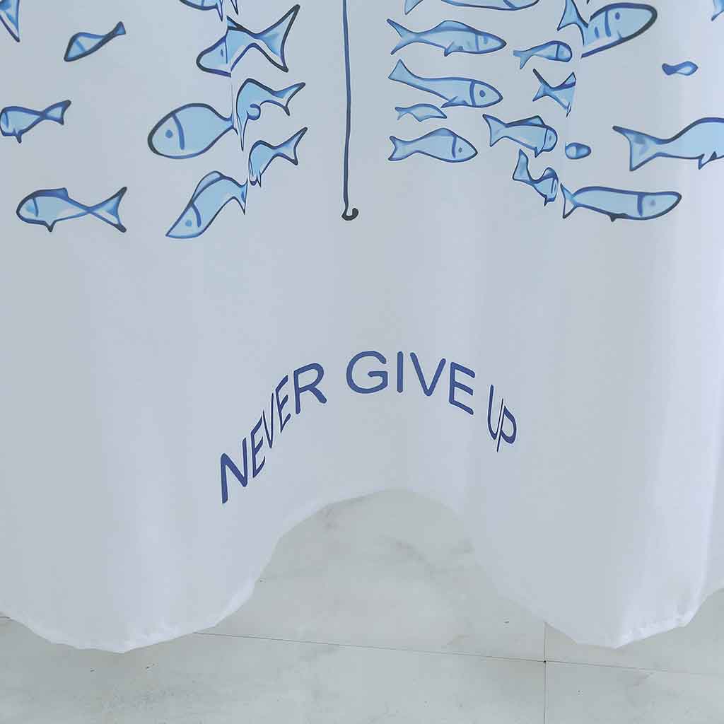 Cortina De Baño Estampado De Cardumen De Peces 180x180cm
