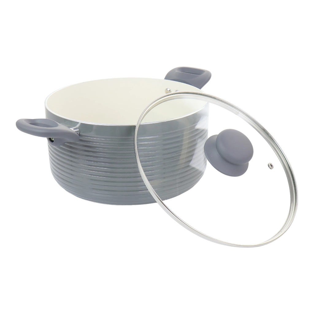 Cacerola Gris Con Tapa 24Cm