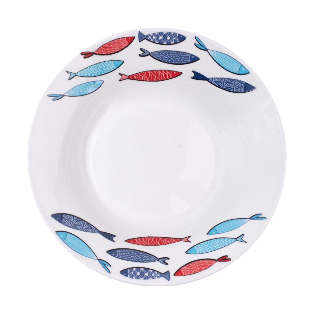 Plato Sopero Estampado De Peces 20Cm