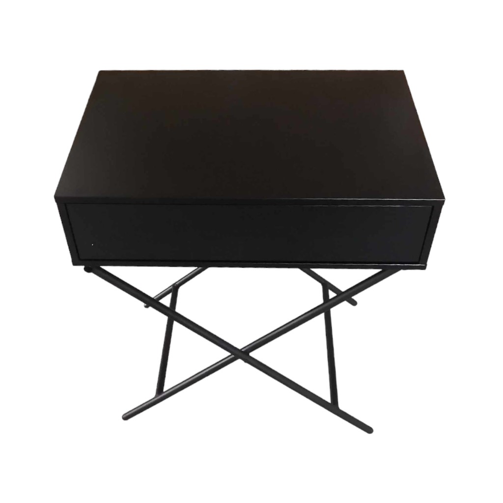 Mesa Lobi Negro Un Cajón 57X38X66,5Cm