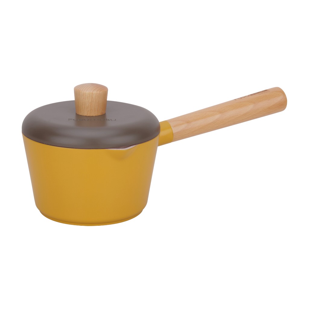 Sartén Amarillo Con Tapa Marrón 16Cm