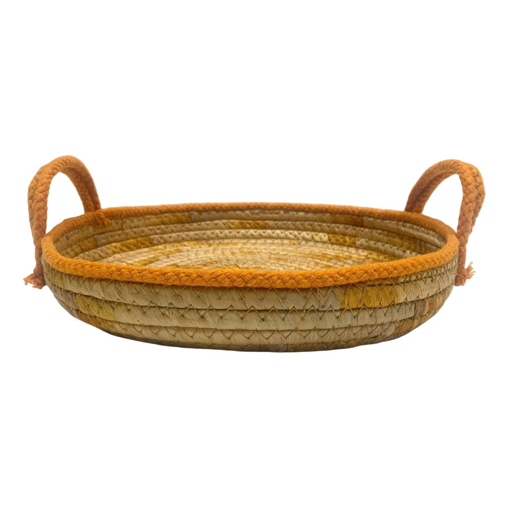 Cesta De Jacinto Con Asa Color Natural 30X10Cm