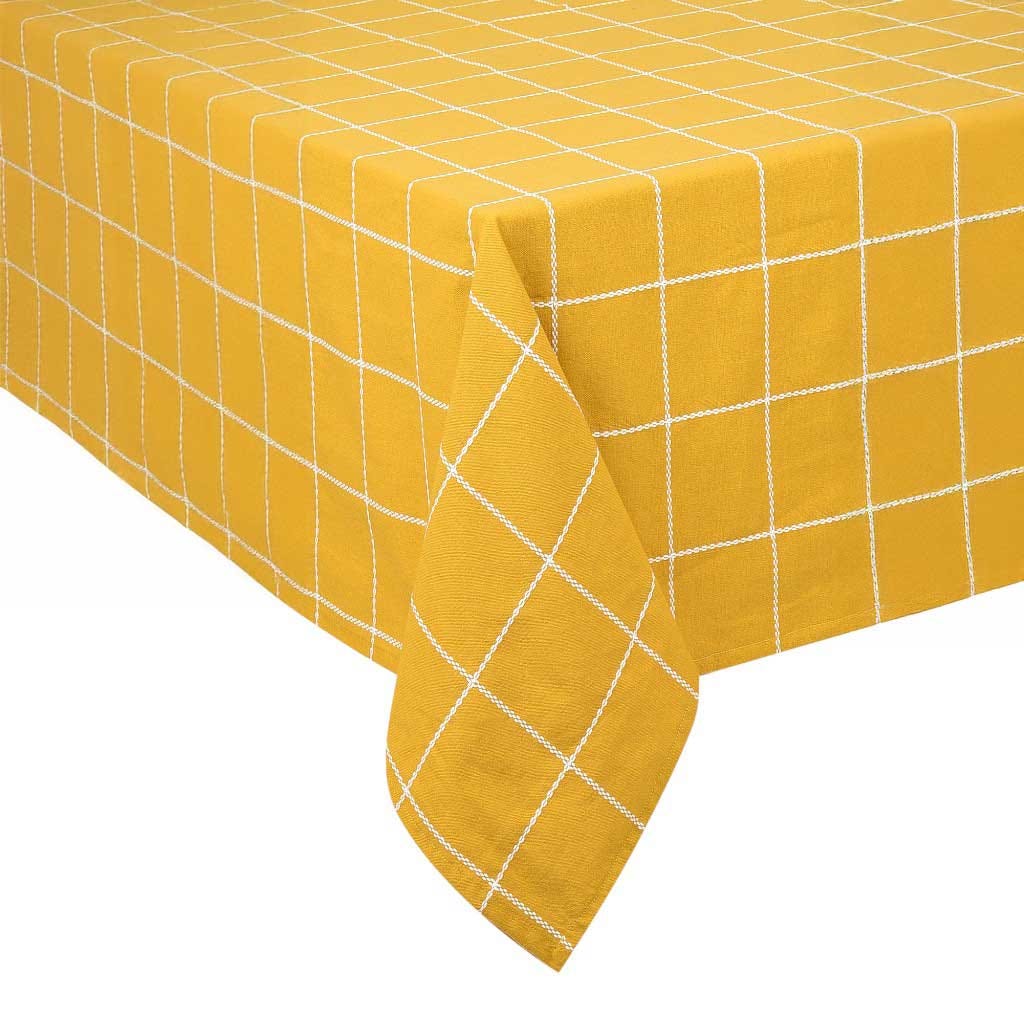 Mantel Amarillo De Cuadros 160X280Cm