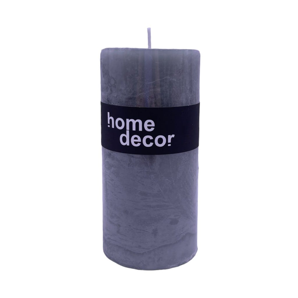 Vela Decorativa Gris 7X15Cm
