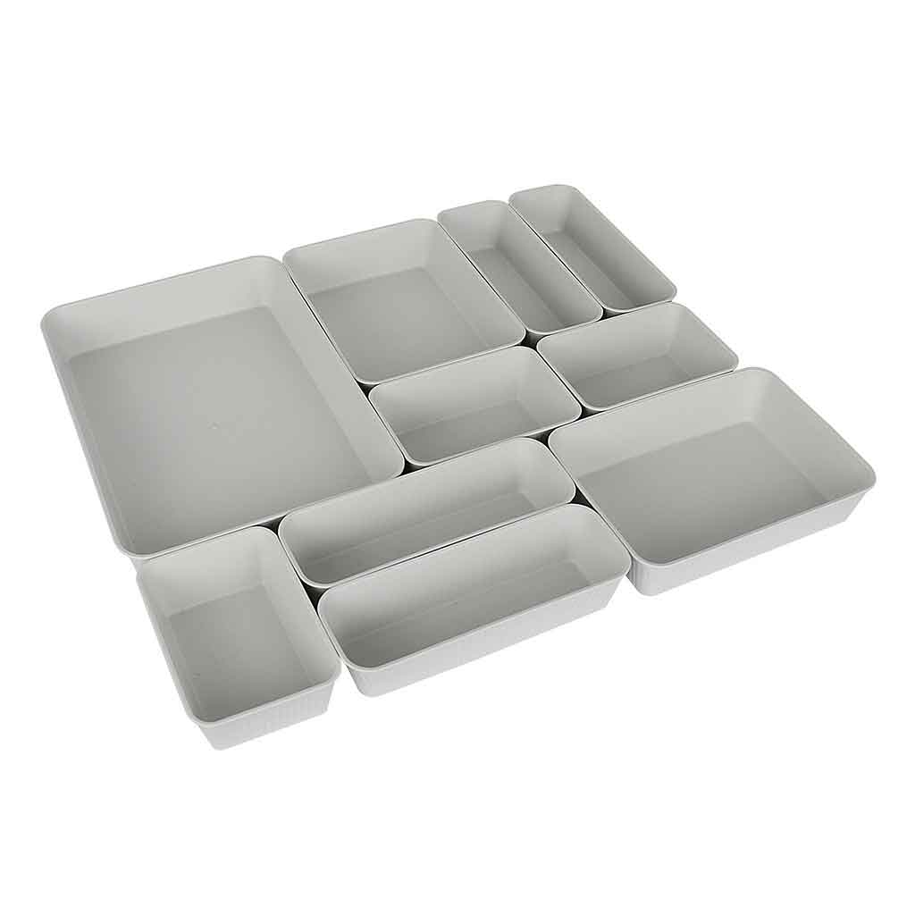 Organizador Para Cajón Gris 10pcs