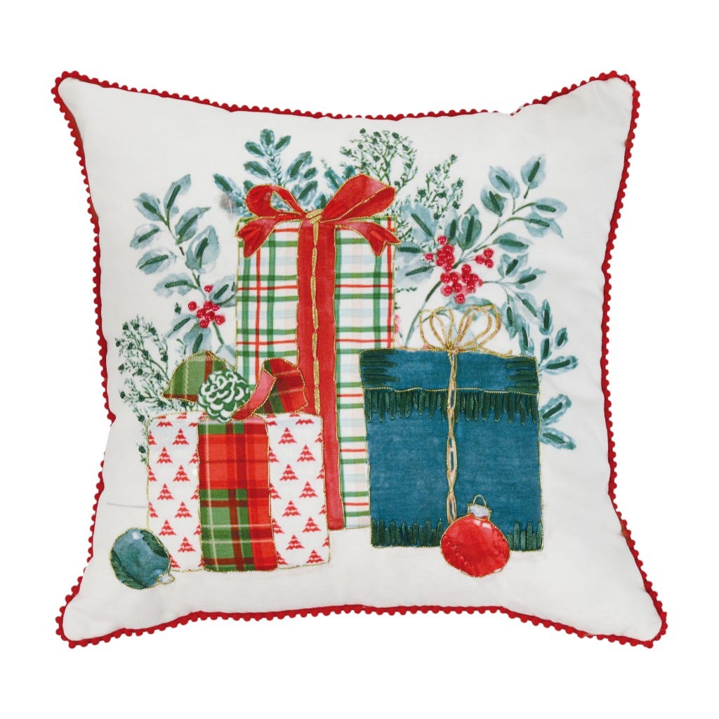 Cojín Blanco Borde Rojo 45X45Cm