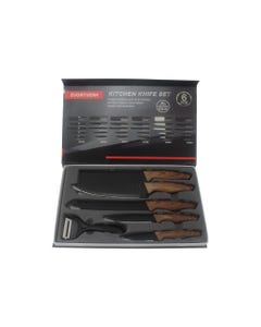 Set De Cuchillos Negros Con Mango De Plástico 6pzs