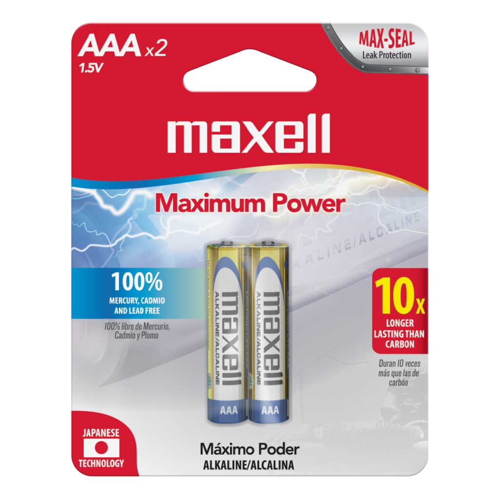 Batería Alkalina AAA 1.5 V x 2 Maxell