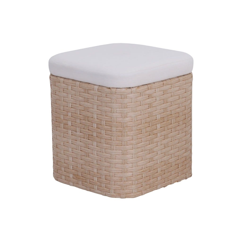 Otoman Crema Para Almacenaje 38X38X43Cm