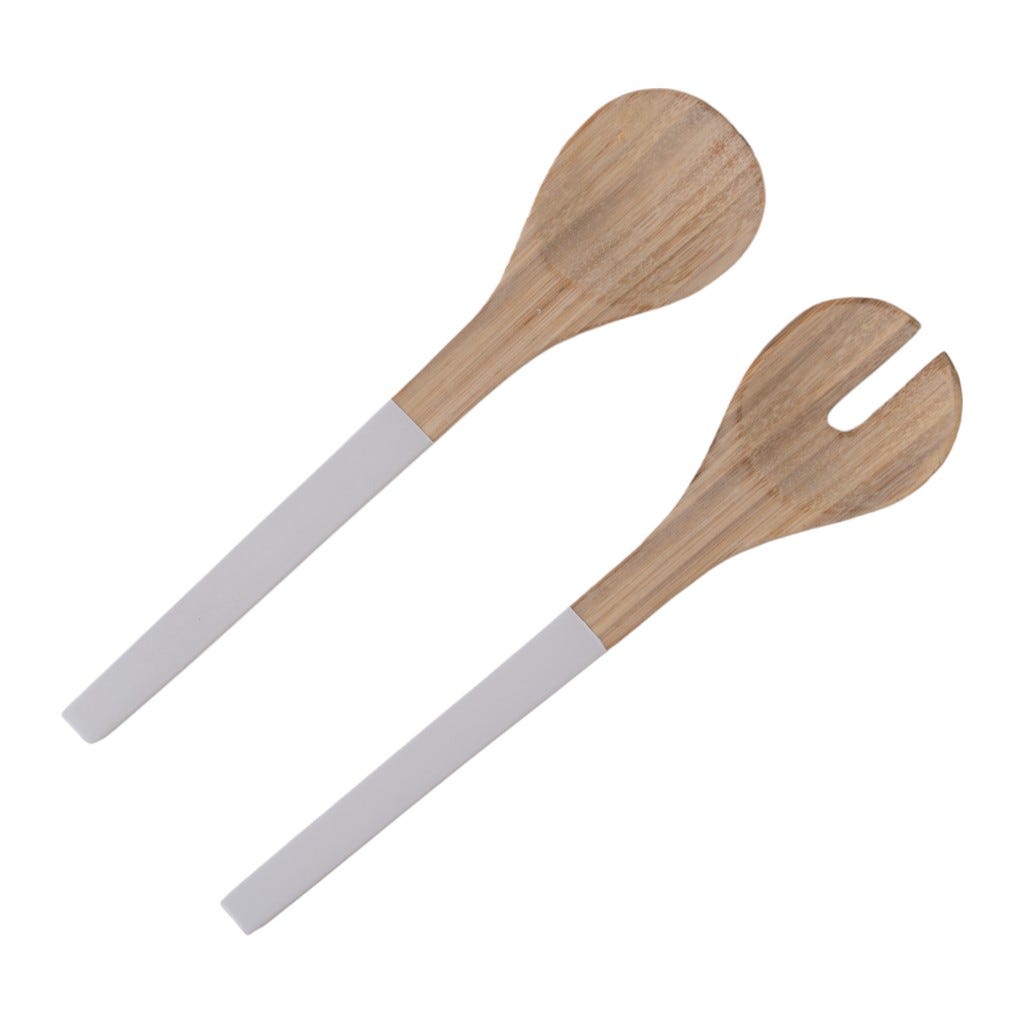 Set 2Pzs Utensilios Para Ensalada De Bambú 30X7X1Cm