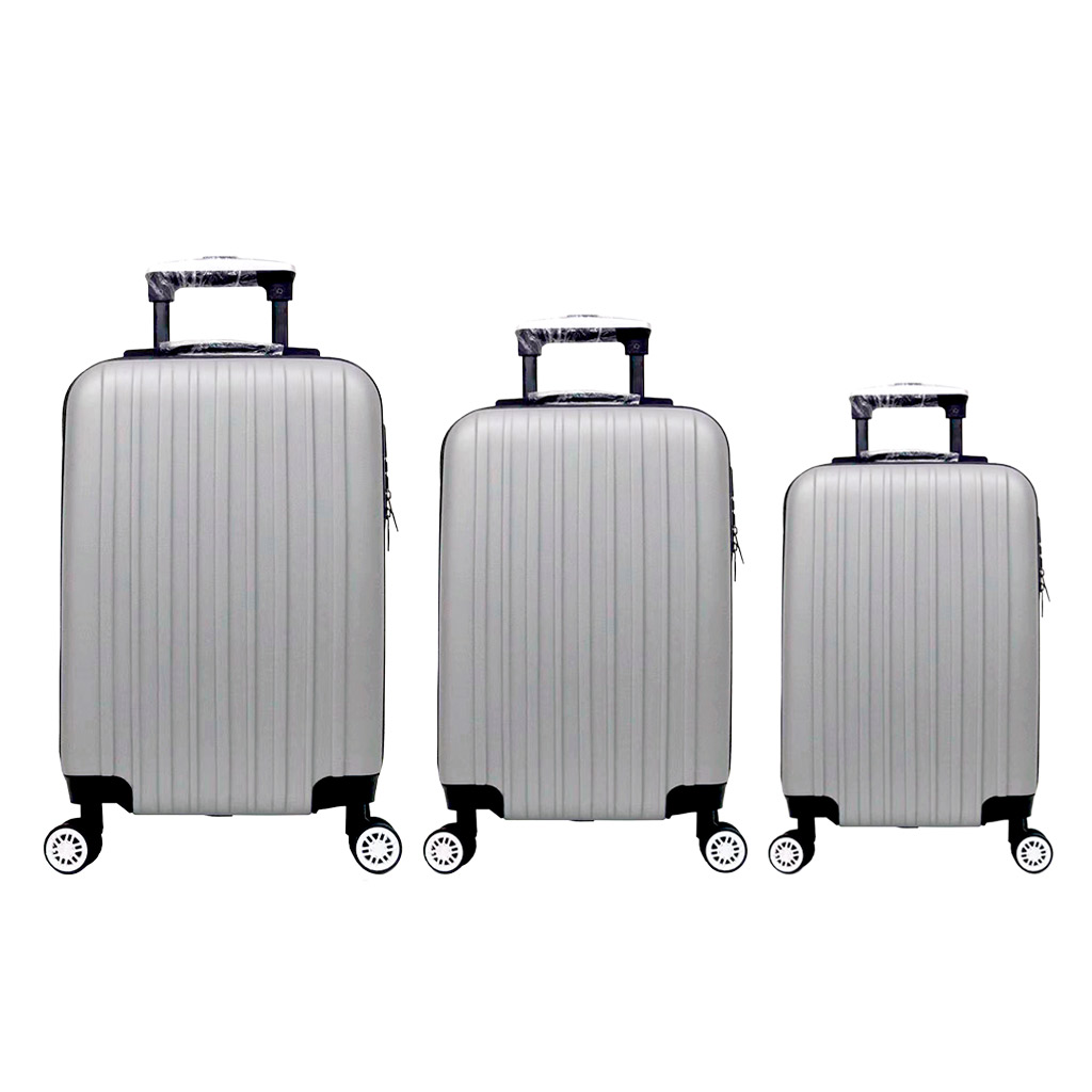 Juego De 3 Maletas De Viaje Plateado Travel System