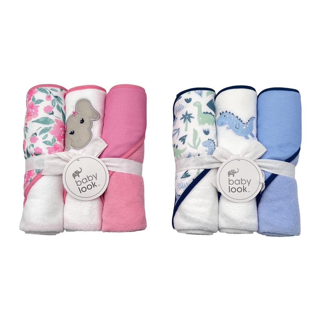 Set De 3 Piezas De Toalla Con Capucha Para Niño Bebé - Surtido