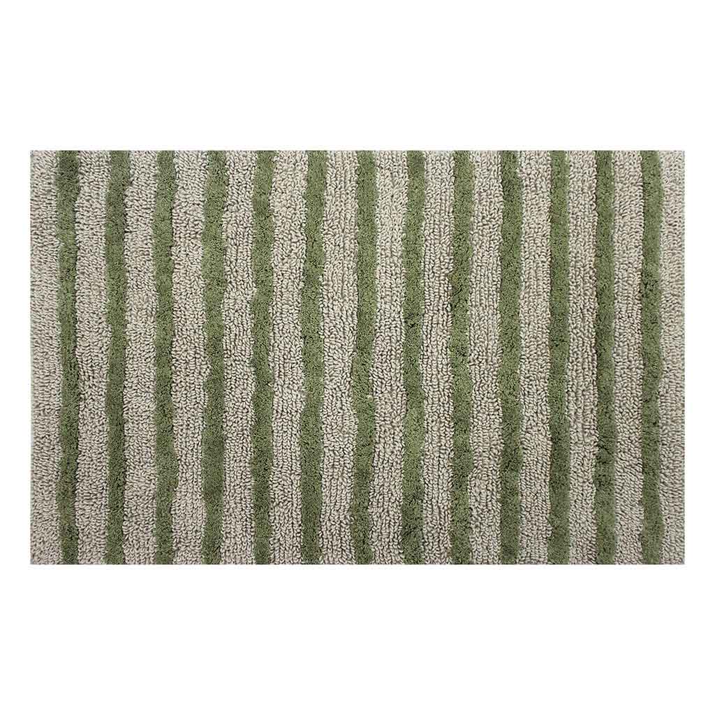 Alfomba de baño con estampado verde y beige