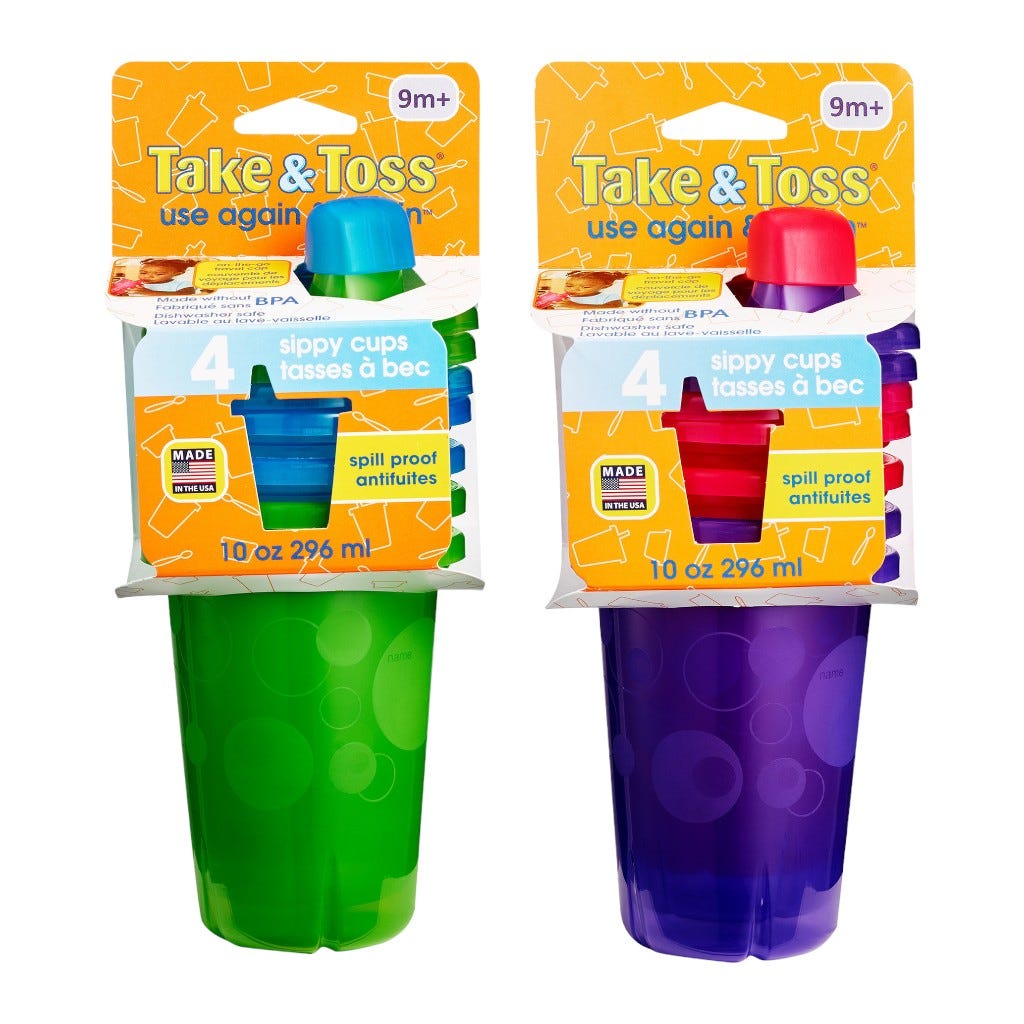Set De 4 Tazas Antiderrame Tit De 10 Onzas