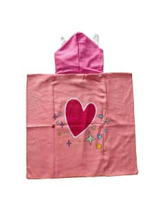 Poncho Para Niños Diseño De Unicornio En Tonos Rosas 60X120Cm