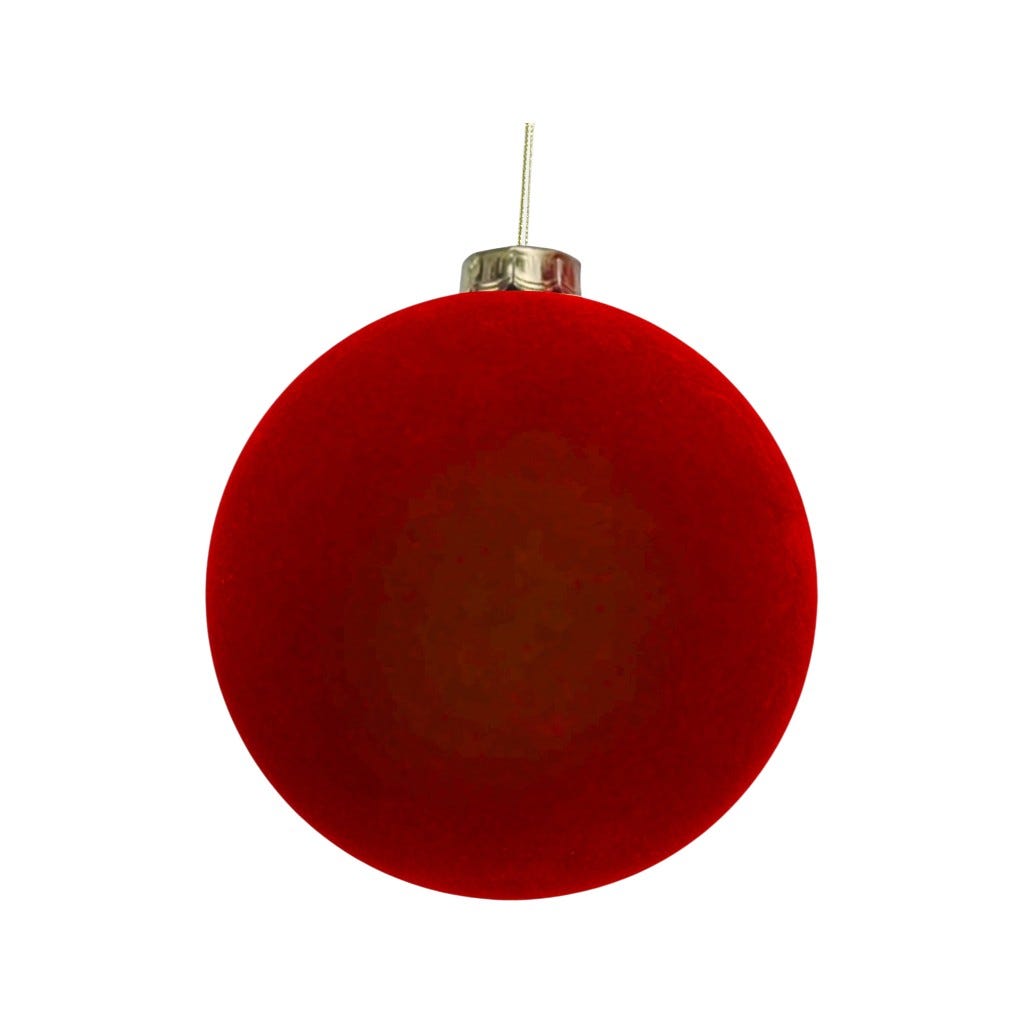 Bambalina De Terciopelo Rojo 12 Cm