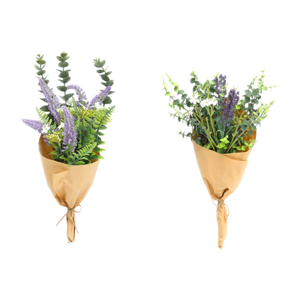 Bouquet Artificial De Flores Con Eucalipto 45cm Surtido