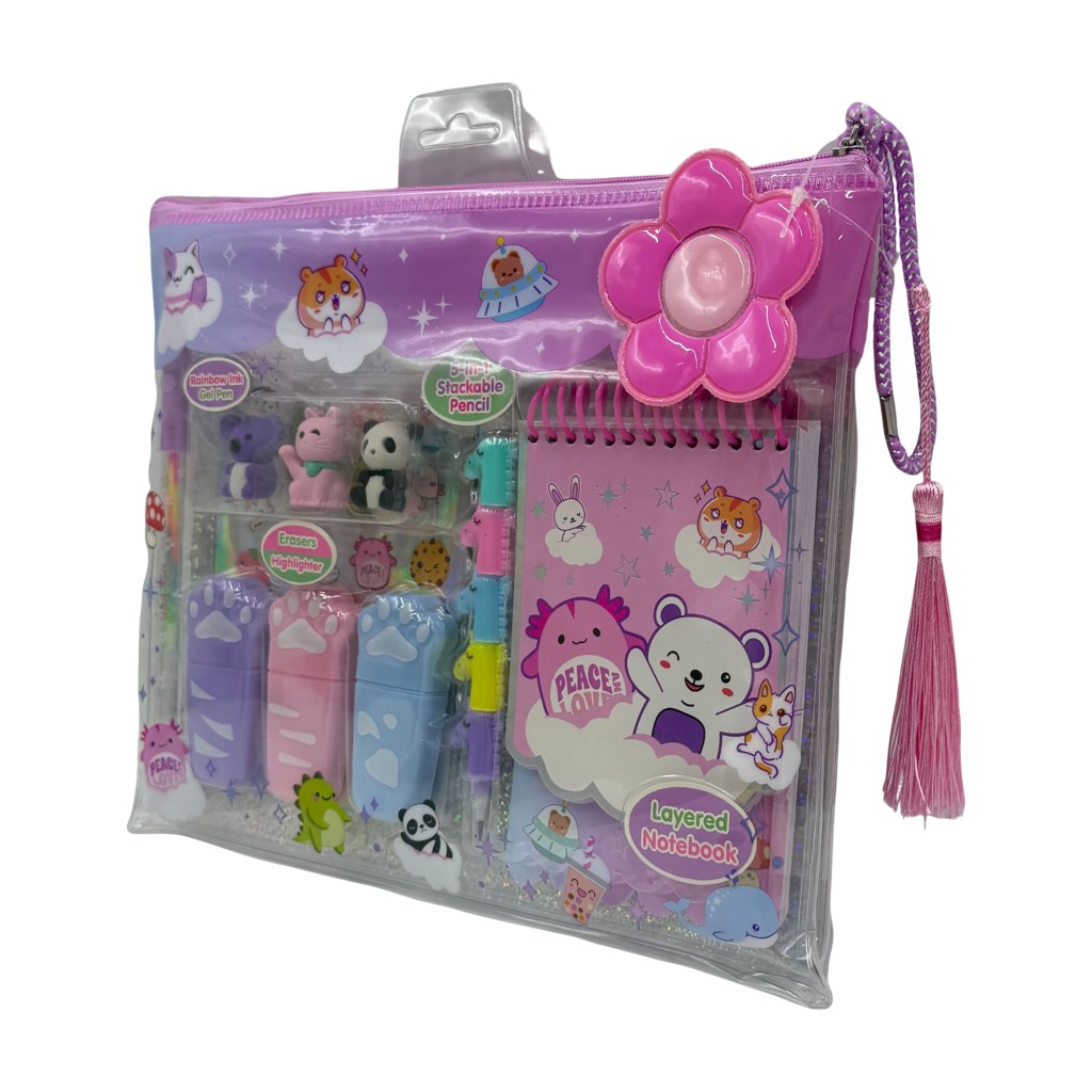 Hot Focus Bolsa Con Diario Y Bolígrafos De Colores