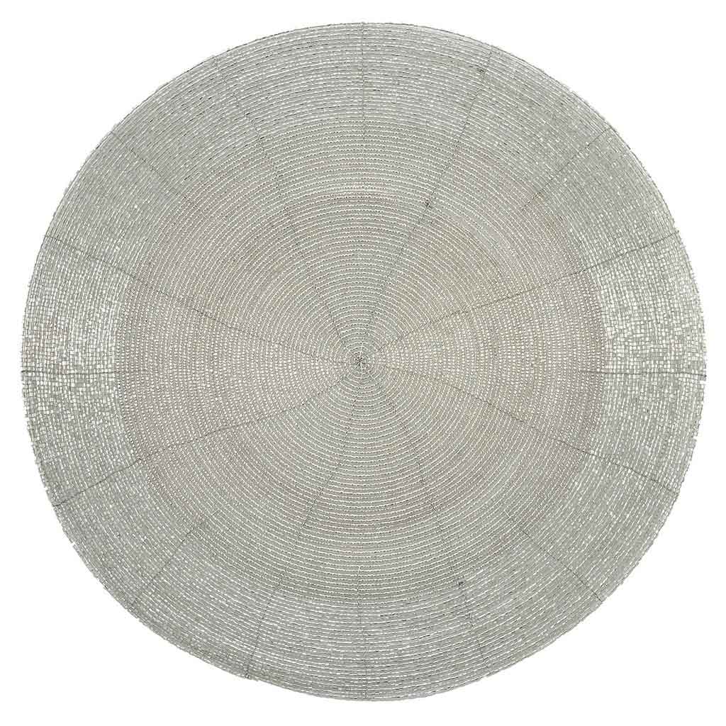 Individual navideño redondo plateado 35cm