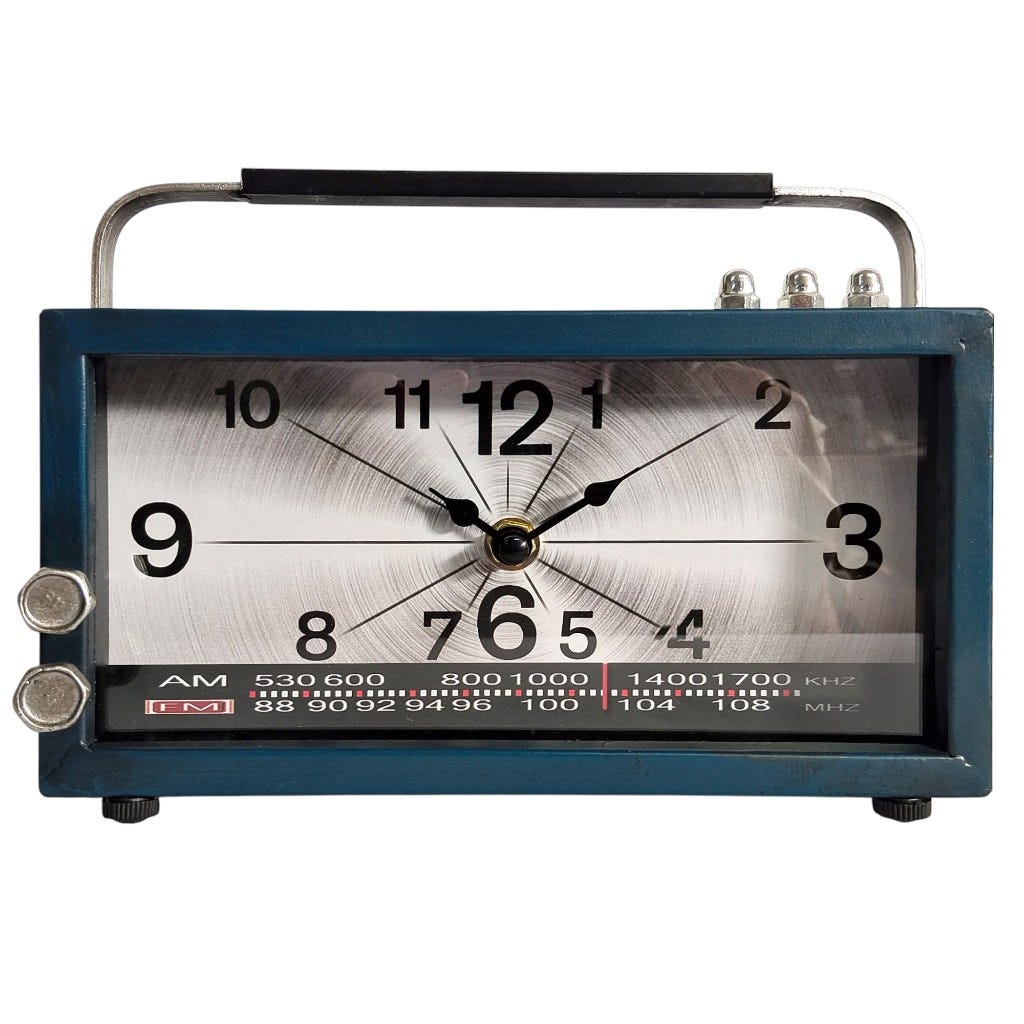 Reloj Azul De Mesa 23x12.5x16cm