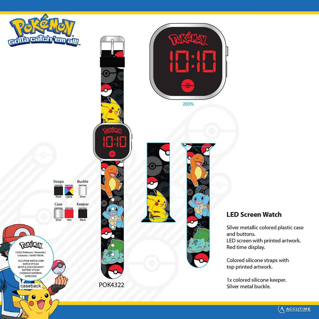 Reloj con pantalla LED Pokémon