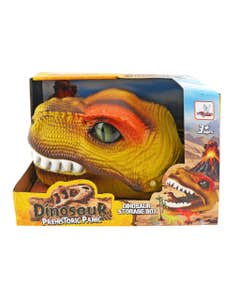 Caja De Almacenamiento En Forma De Cabeza De Dinosaurio Con Figuras