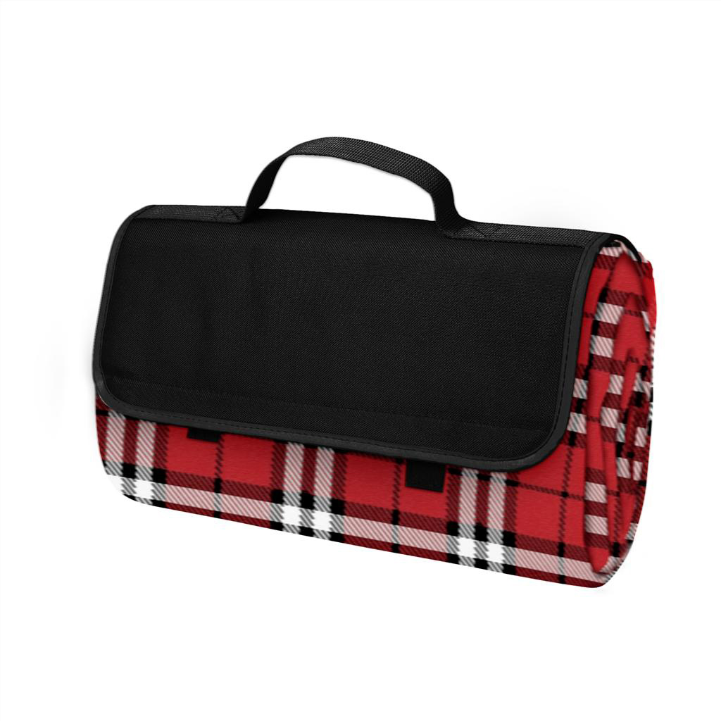 Manta plegable para picnic con detalles rojo