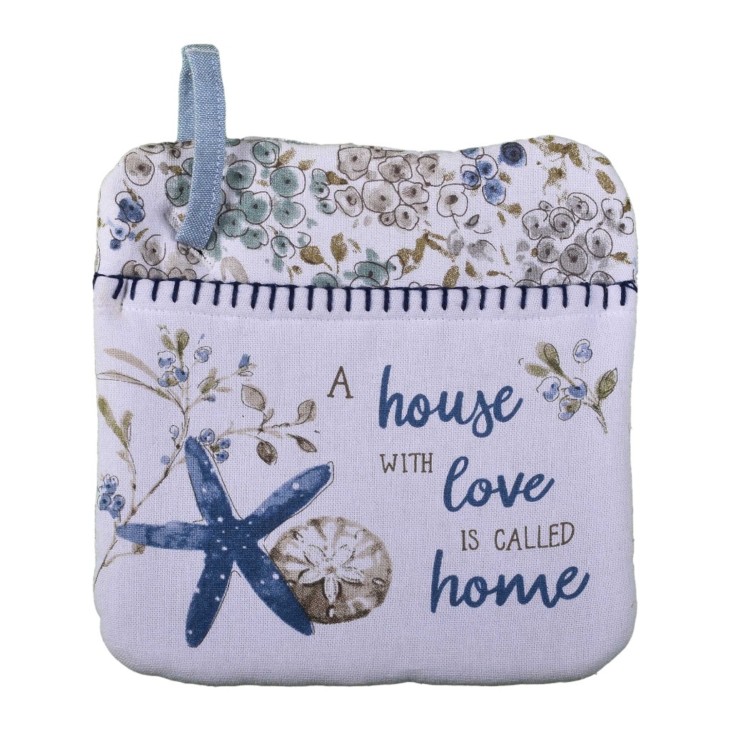 Agarra Olla Estampado De Estrella Mar Azul 20X20Cm