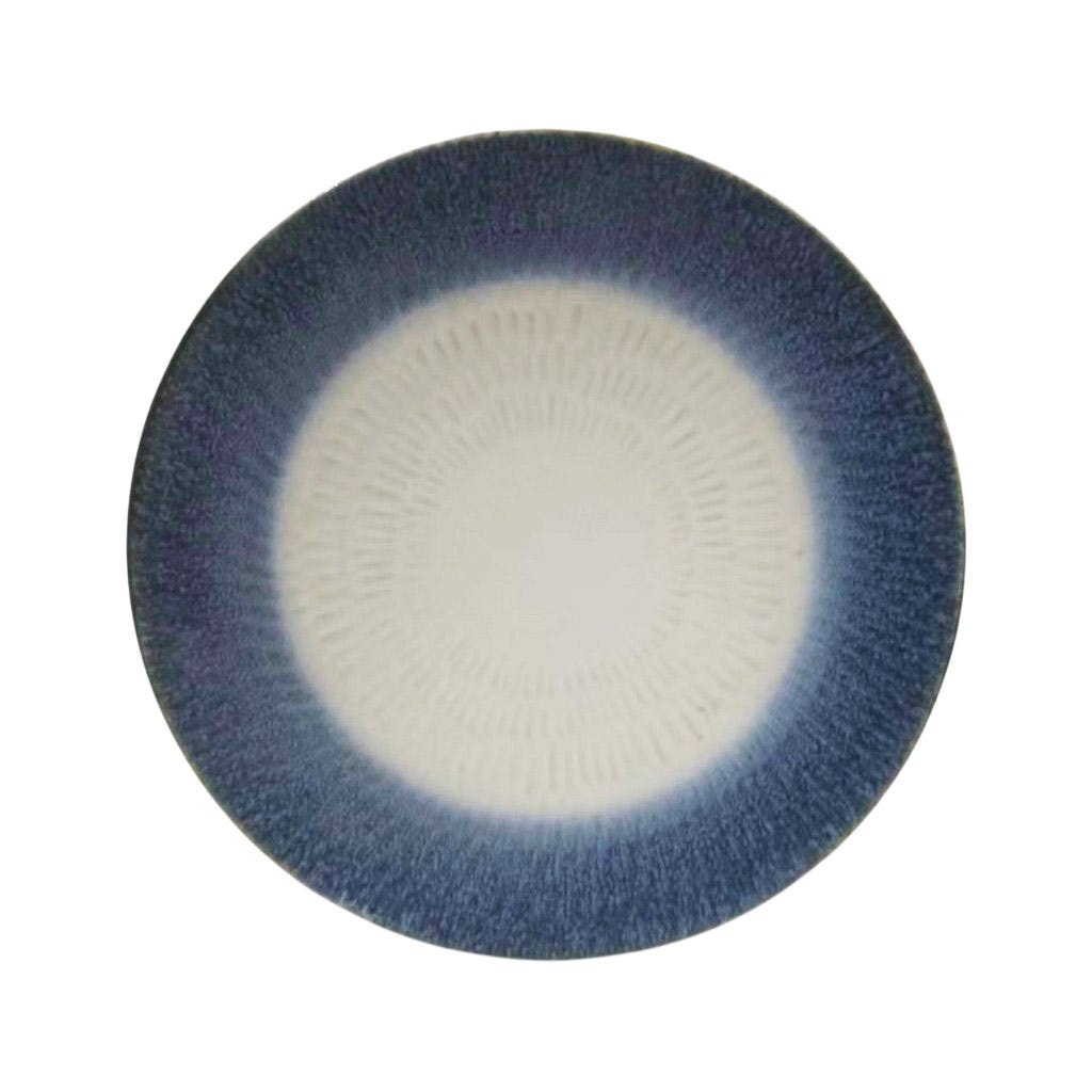 Plato De Ensalada Azul Y Blanco 22Cm