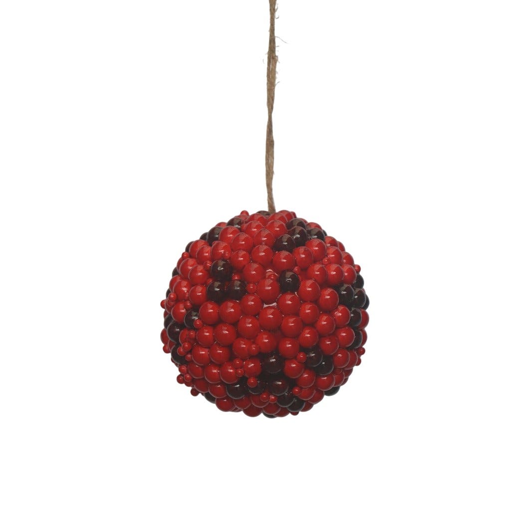 Bambalina De Bayas Rojo Y Borgoña 10 Cm
