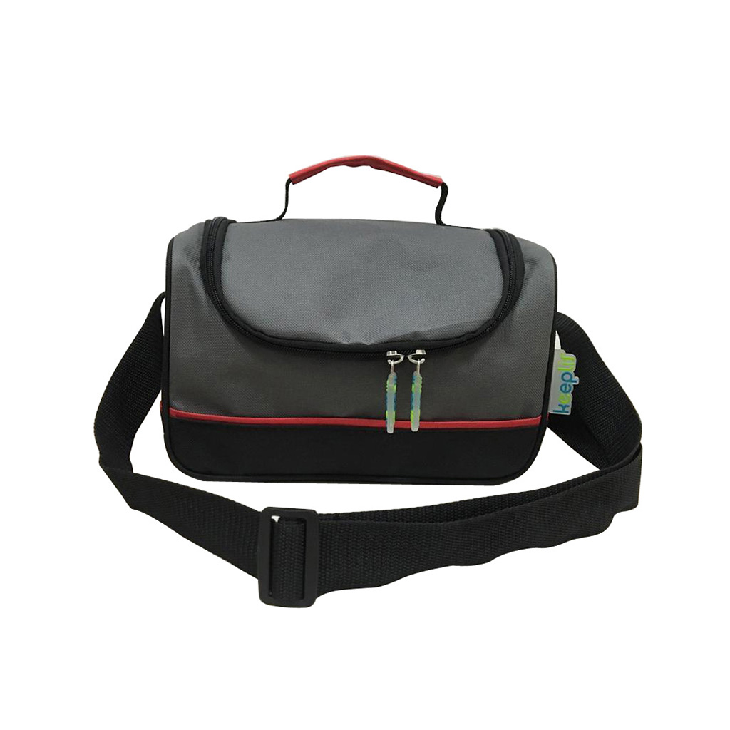 Bolsa Hielera Gris Y Rojo Stock