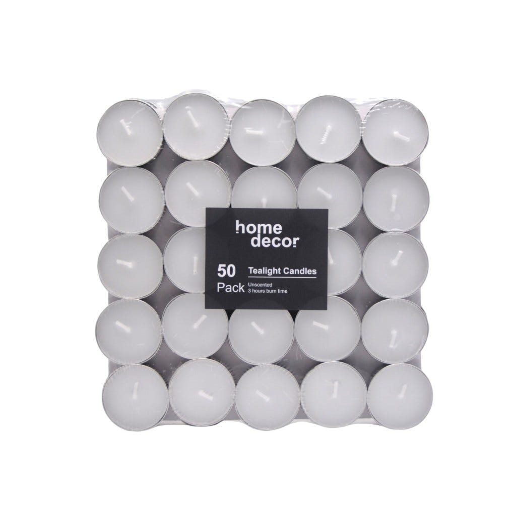 Vela Tipo Tealight Pack 50 Pzas 19X3Cm