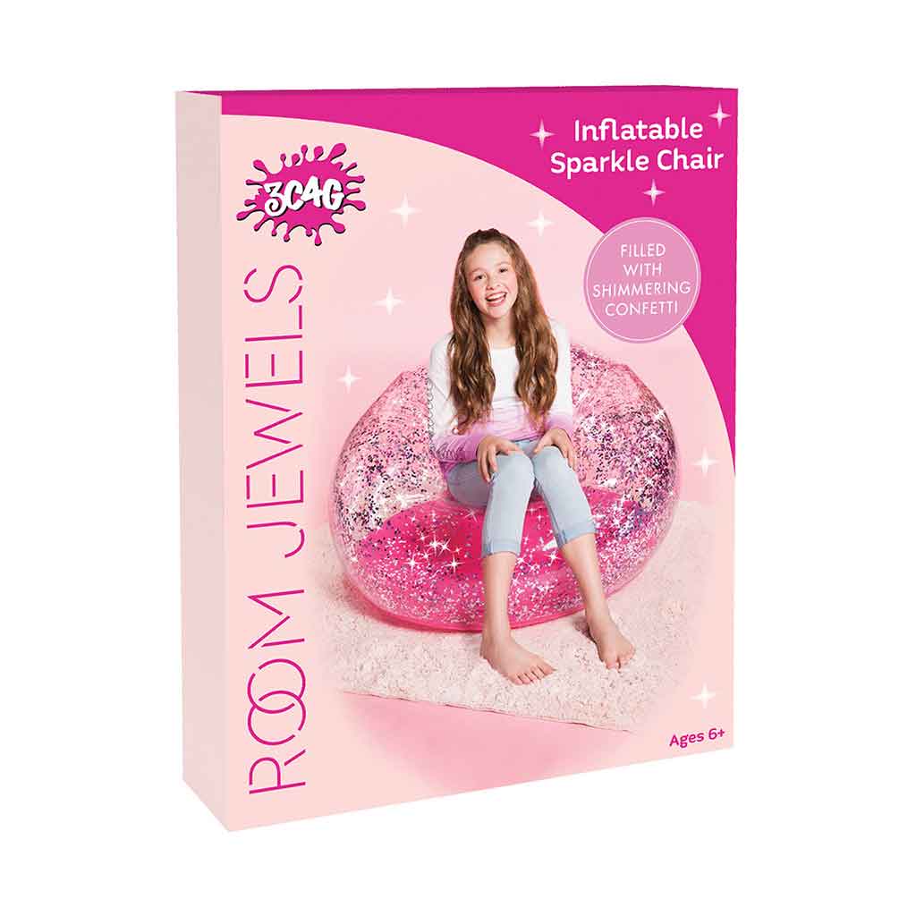 Silla Infable Confetti Glitter Rosa