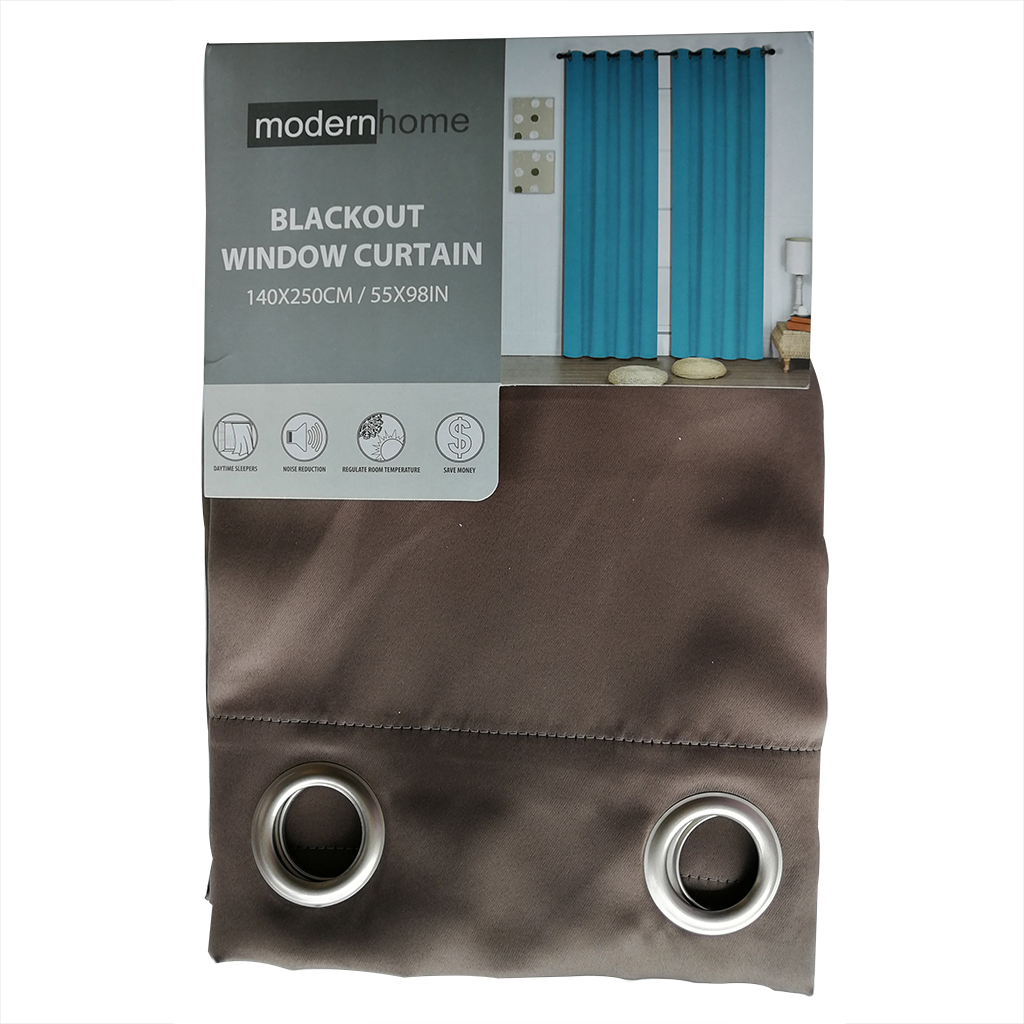 Cortina Blackout café de poliéster