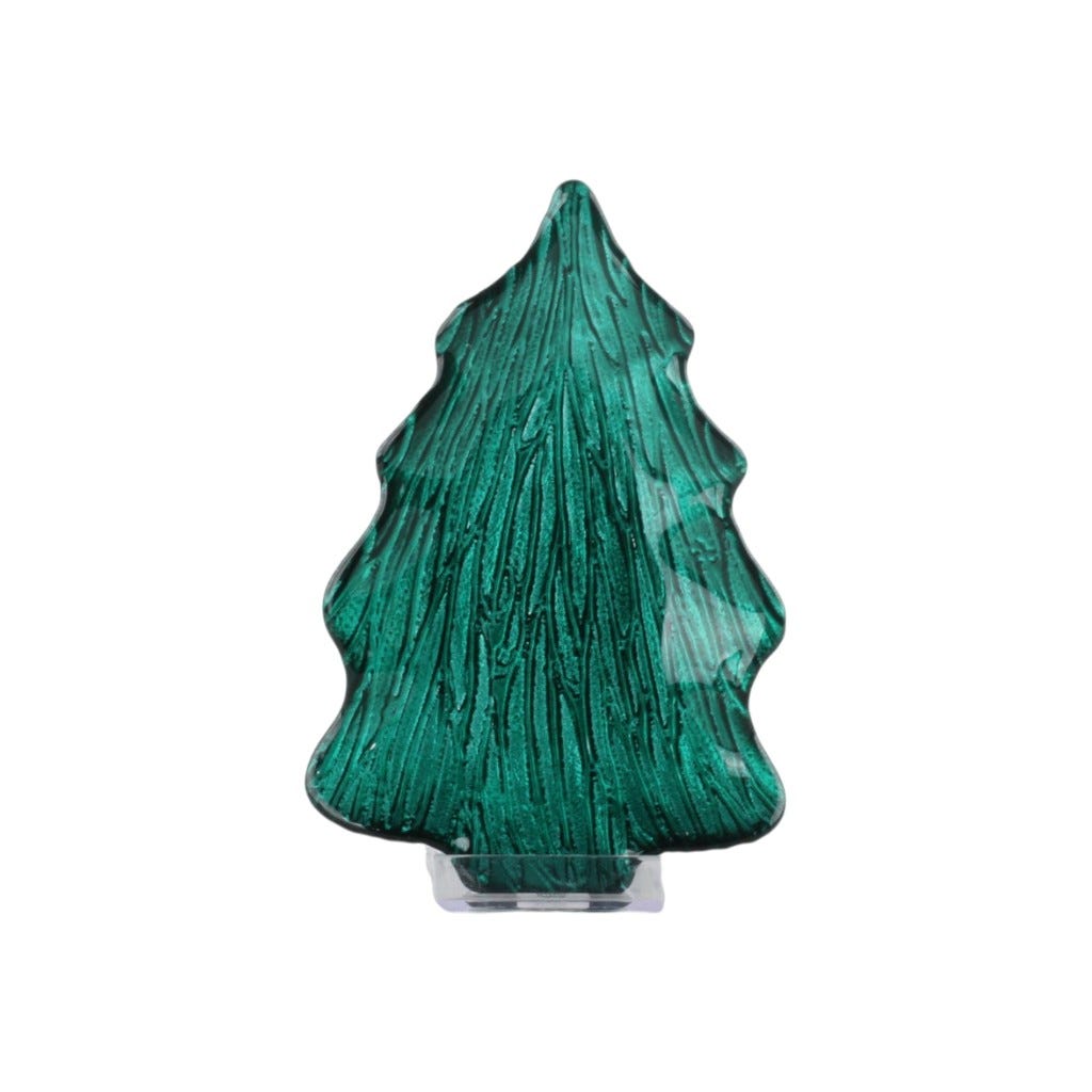 Bandeja Verde Forma De Árbol 21X13Cm