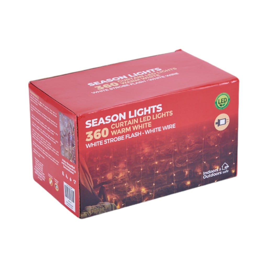 360 Cortinas Luces Led Blanco Cálido